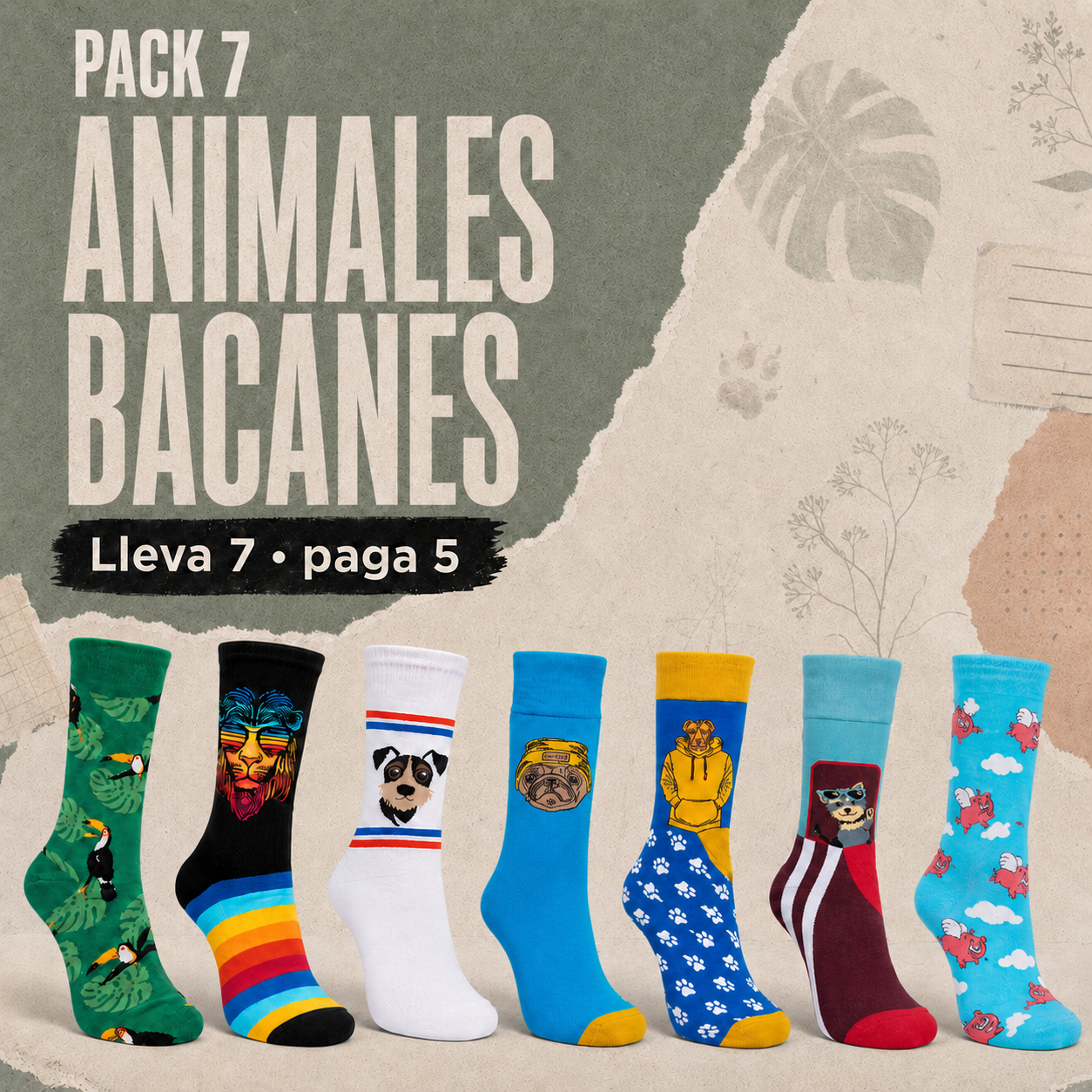 Pack 7 Animales Bacanes