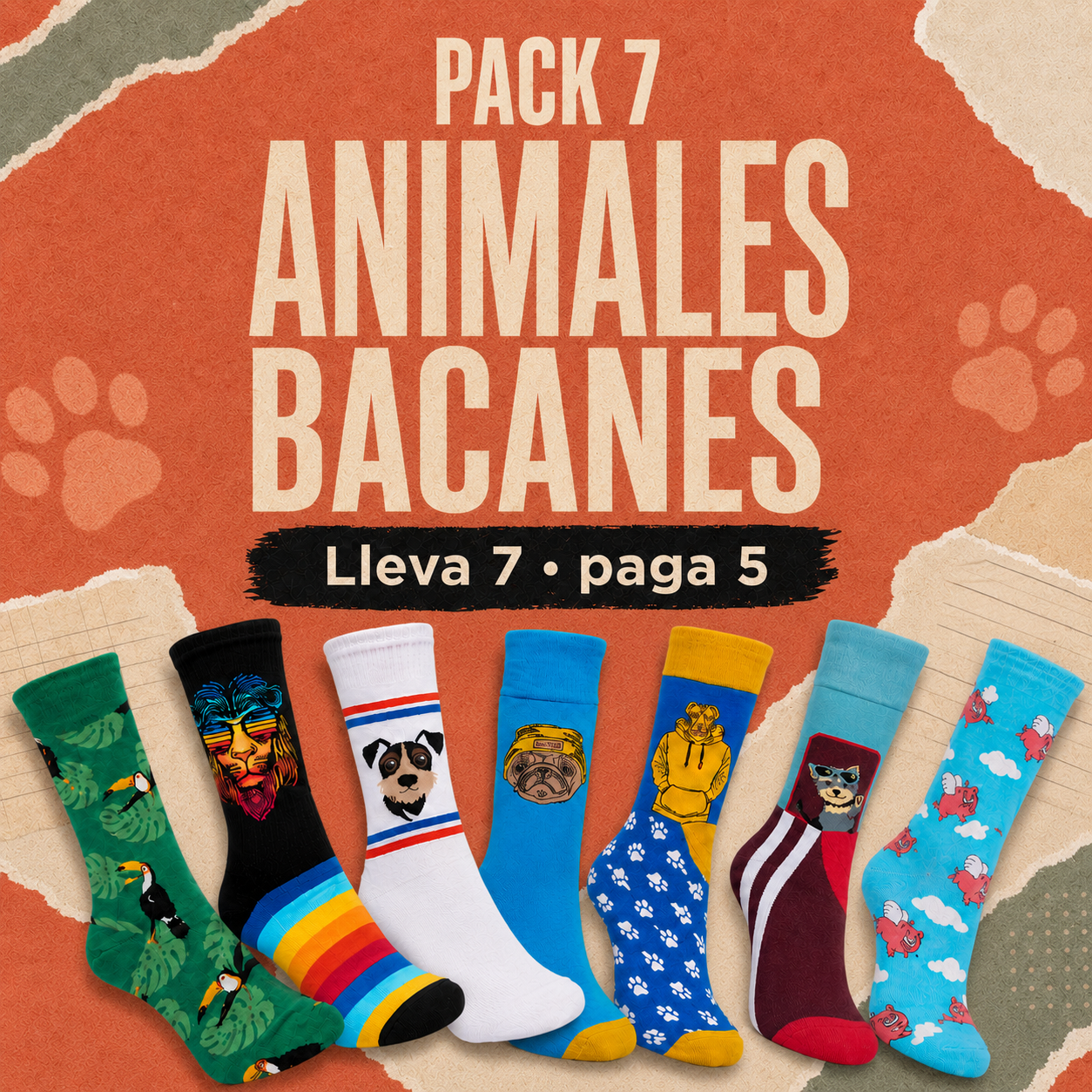 Pack 7 Animales Bacanes