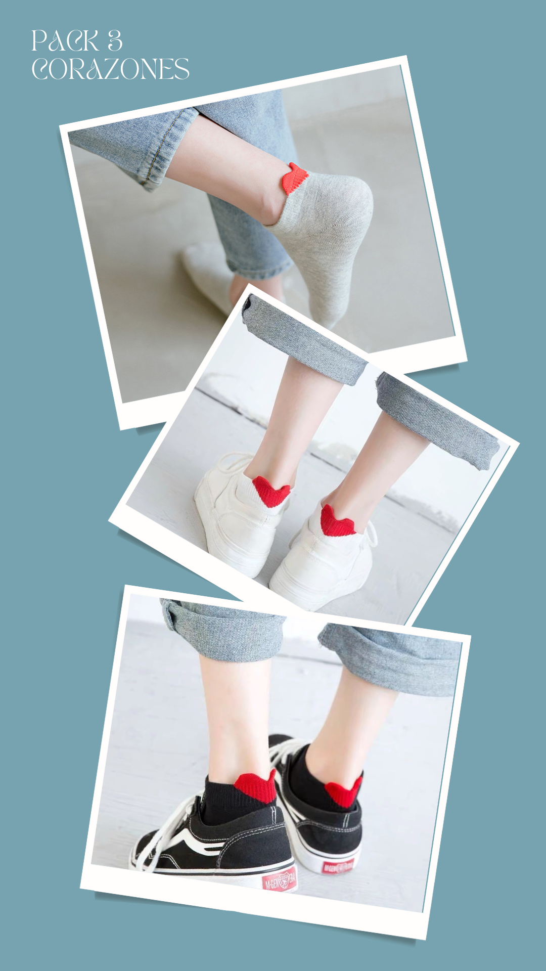 PACK 3 CORAZONES   Calcetines Bacanes