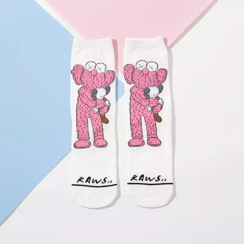 KAWS BLANCO PINK    Calcetines Bacanes